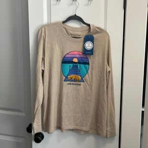 Long sleeve life is good tshirt NWT